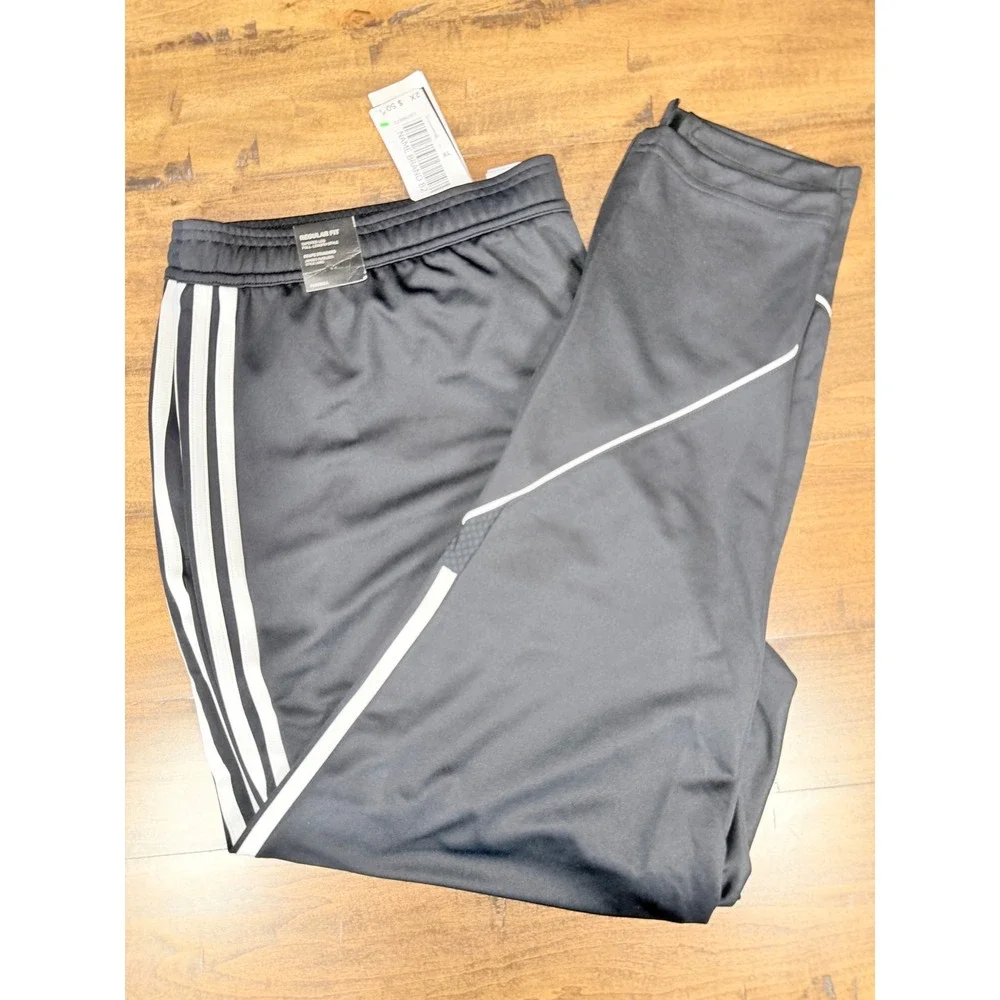 Adidas Tiro Black White Stripe Athletic Training Pants  Mens 2X NWT